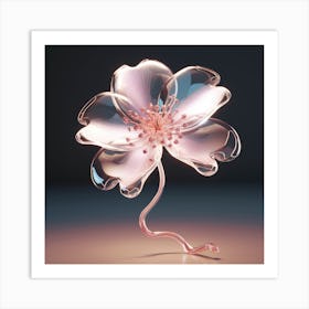 3d Rendering Of Delicate Glass Flower Art Print