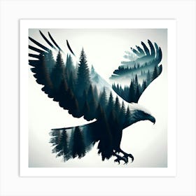 Eagle In The Forest Art Print