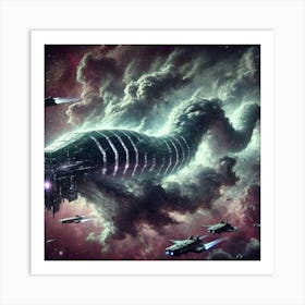 Void Serpent Shadow Clouds Art Print