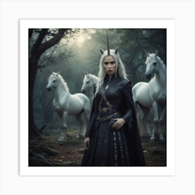 Unicorns In The Forest 5 Art Print