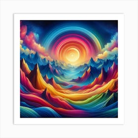 Rainbow Mountains Art Print