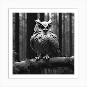 Owl In The Woods 6 Art Print