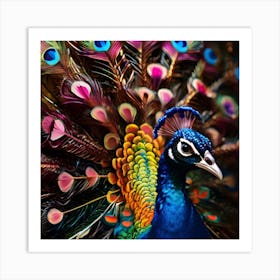 Colorful Peacock Art Print