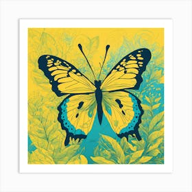 Yellow Butterfly VECTOR ART Art Print