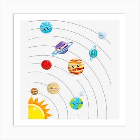 Cute Colorful Planet Solar System Gift S Art Print