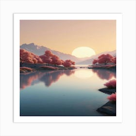 Sakura Trees Art Print