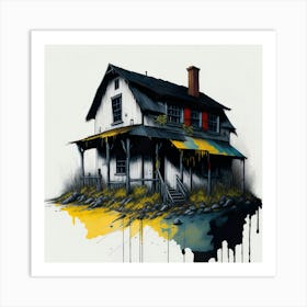 Colored House Ink Painting (127) Art Print