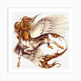 Horse Pegasus Legendary Creature Fictional Character Angel Art Print