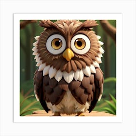 Owl In The Forest Art Print