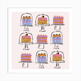 Cakes In The Window Square Art Print