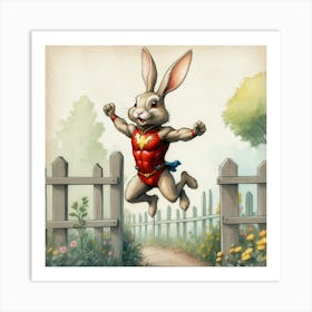 Rabbit Superhero Art Print