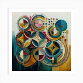 abstract painting with geometric 5 Art Print