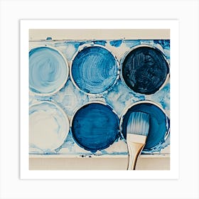 Blue Paint Palette Art Print