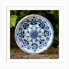 Blue And White Plate Art Print