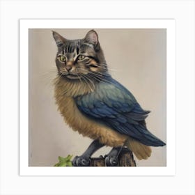 A cat and bird hybrid Art Print