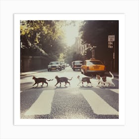 Road Cats Art Print