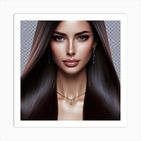 Beautiful Woman With Long Hair Art Print