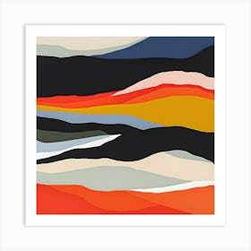 Vibrant Earth Layers Abstract Art Art Print