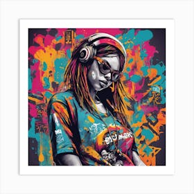 Dj Girl Art Print