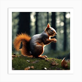 Squirrel In The Forest 30 Art Print