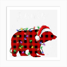 Red Plaid Aunty Bear Matching Family Christmas Pajama Art Print