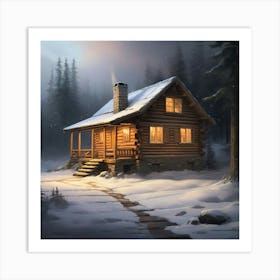 Cabin In The Woods paintings art print 1 Art Print