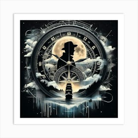 Clock In The Sky Art Print