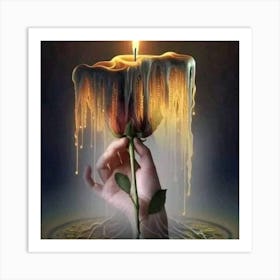 Hand Holding A Candle Art Print