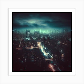 Cityscape At Night Art Print