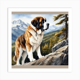 St Bernard 66 Art Print