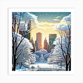 Winter In New York City 1 Art Print