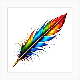 Rainbow Feather 9 Art Print