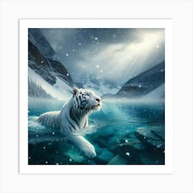 White Tiger In The Snow 1 Art Print