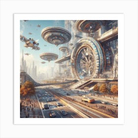 Futuristic City 79 Art Print