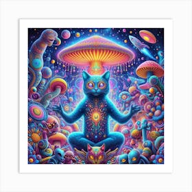 Psychedelic Cat 1 Art Print