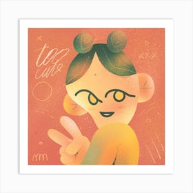 Too Cute Square Art Print