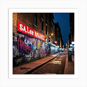 Saleem International Marable Wrote The Wall Of Street Simple In English Art Print