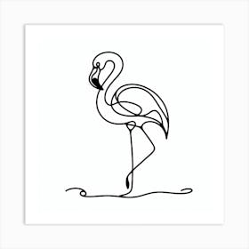 One line, Flamingo, Picasso style 1 Art Print