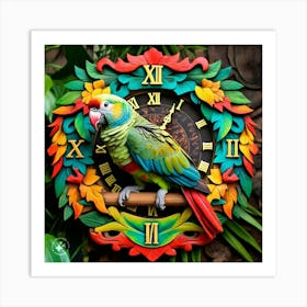 Parrot Clock Art Print