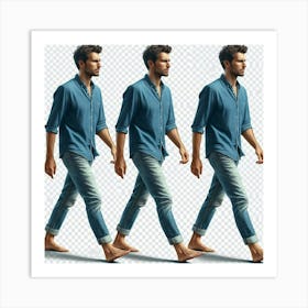 Three Men Walking Art Print