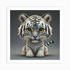 White Tiger Cub Art Print