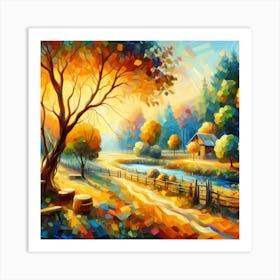 Autumn Landscape Painting 1 Art Print