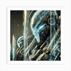 Cascade Sovereignty Scifi Sentinel Golems Protective Shields Art Print