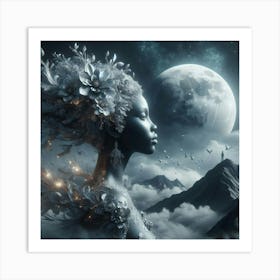 Black Woman In The Sky Art Print