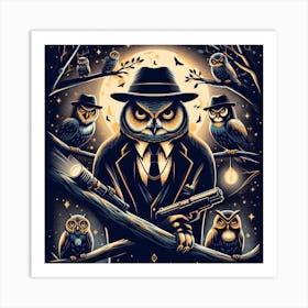 Owls maffia 2 Art Print