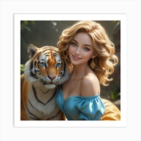 Cinderella And Tiger Art Print