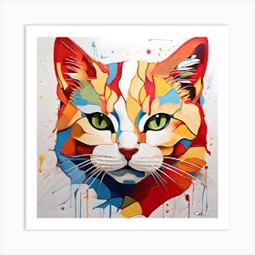 Colorful Cat Art Print