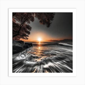 Sunset At The Beach 426 Art Print