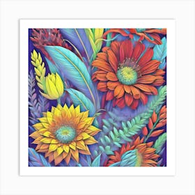 Colorful Flowers Art Print