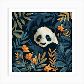 Panda Bear In The Jungle Art Print